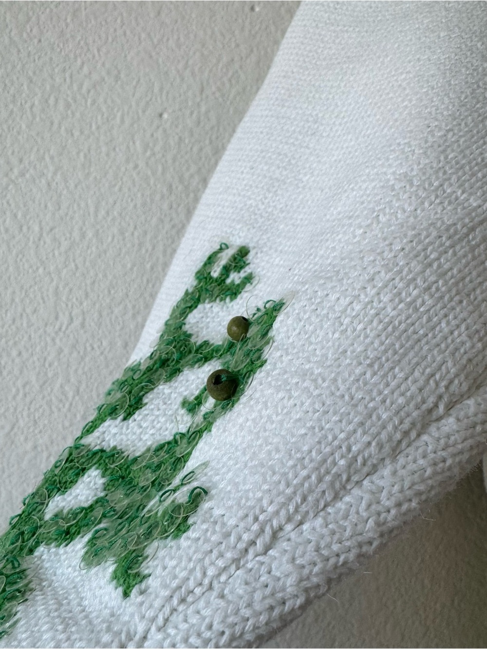 Vintage Janes Closet Frog Lily Pad Sequin Cardigan Sweater Art to Wear - Picture 10 of 12